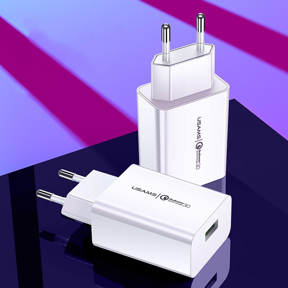 USAMS 18W Quick Charge 3.0 Fast Charging USB Charger For iPhone XS XR 11 Pro Huawei P30 Pro Mate 30 Mi9 9Pro S10+ Note 10 - Image 2