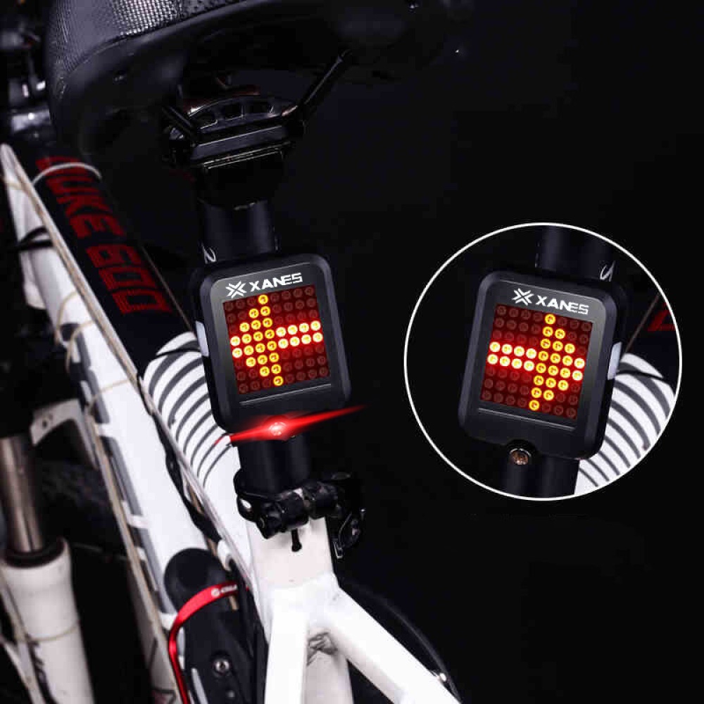 XANES 64 LED 80LM Intelligent Automatic Induction Steel Ring Brake Safety Bike Tail Light with Infrared Laser - Image 2