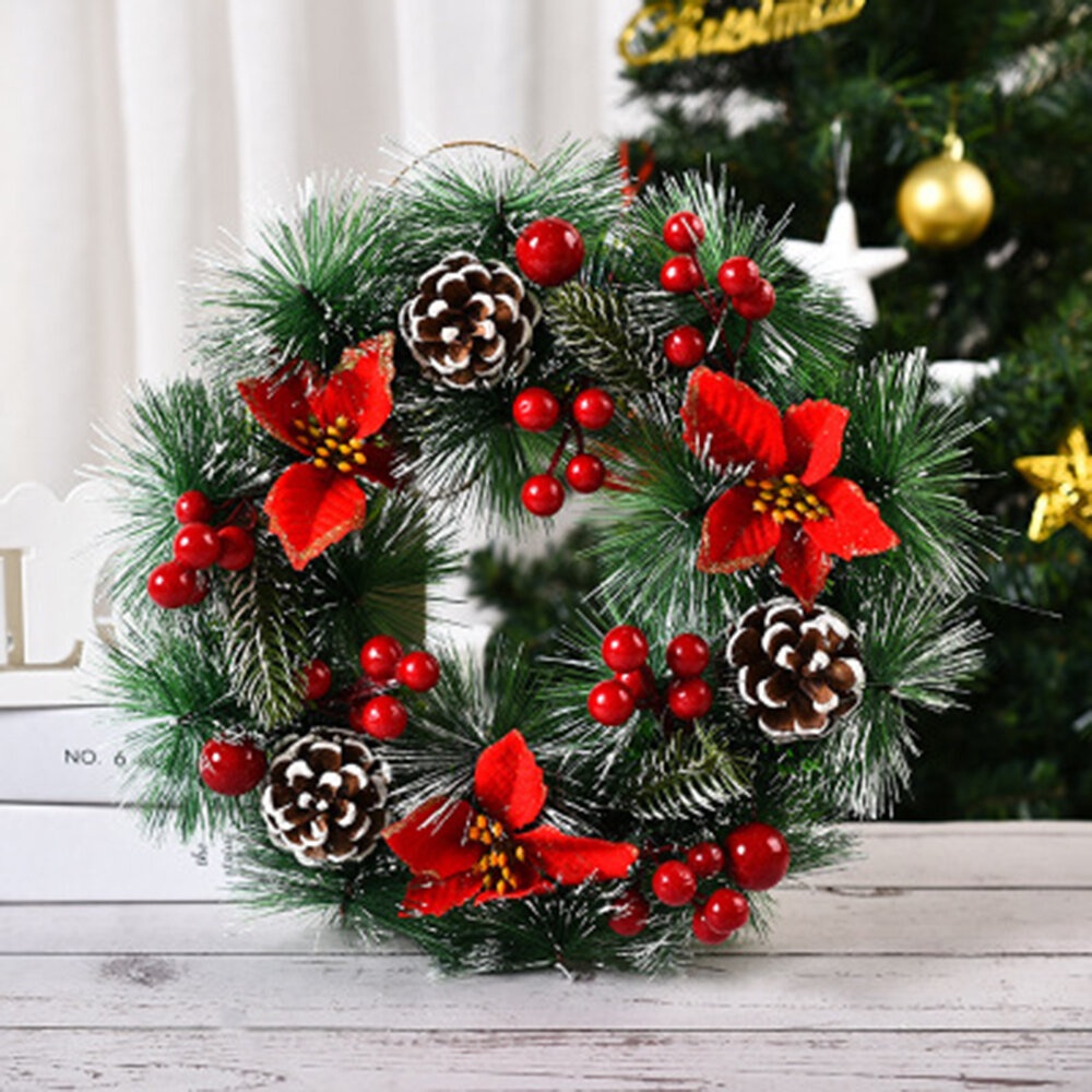 32cm  Wreath Handmade Pendant Garland Shopping Mall for 2020  Home Decor Tree Door Decoration Wreath - 02 - Image 2