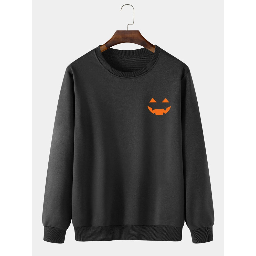 Mens Casual  Ghost Cartoon Sweatshirt - Black M
