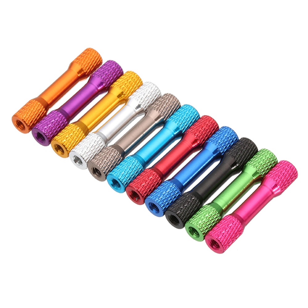 Suleve M3AR17 10Pcs M3 15mm Knurled Standoff Aluminum Alloy Multicolor - Orange - Image 2