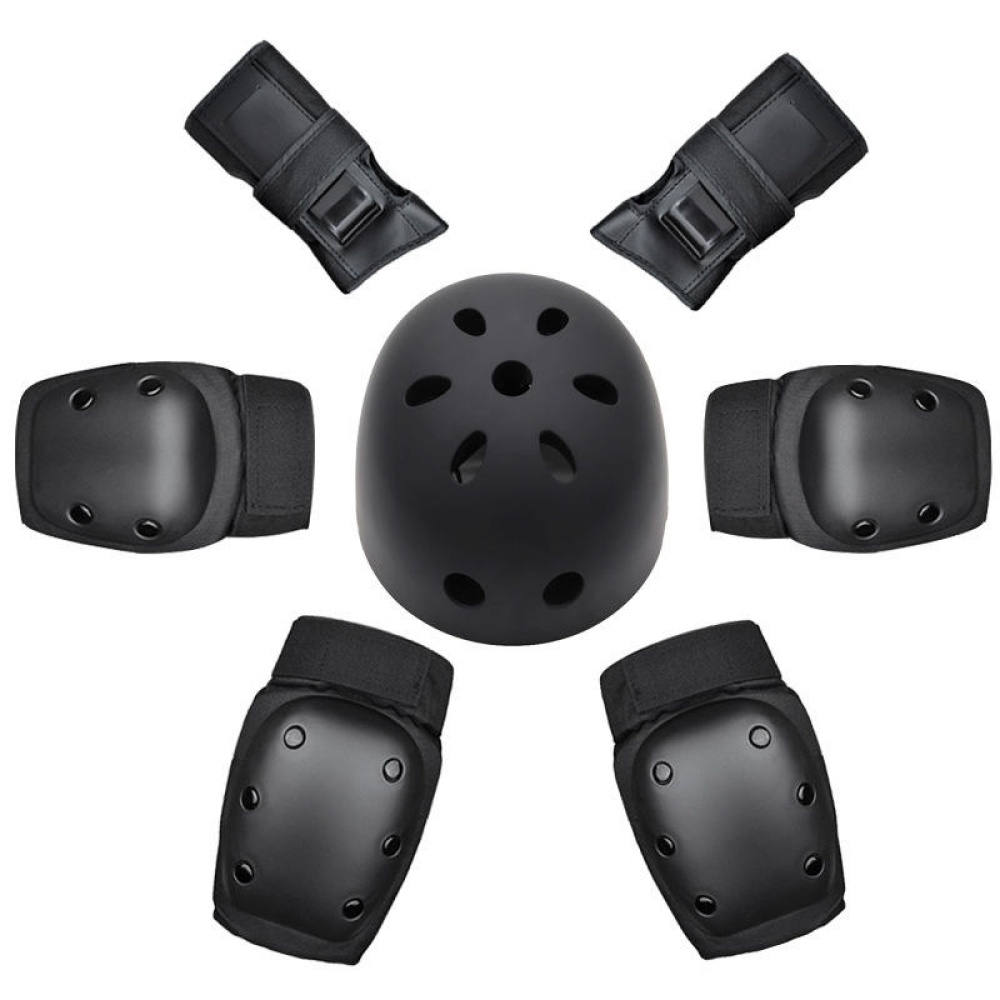 7PCS Helmet+Hand Support+Knee Support+Elbow Support Set Outdoor Riding Helmet Scooter Helmet Balance Bike Helmet Set - L - Image 2