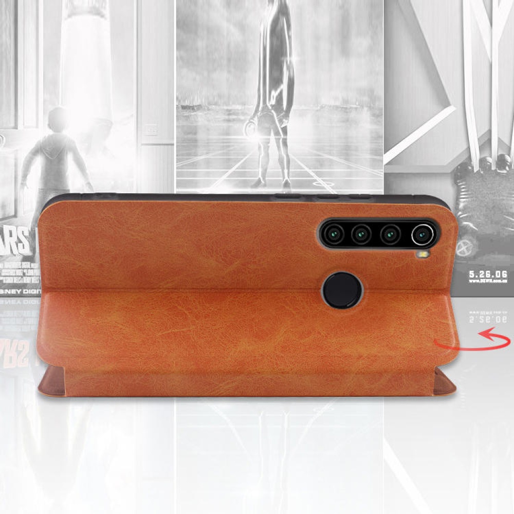 MOFi Business with Stand Credit Card Slot PU Leather Flip Protective Case for Xiaomi Redmi Note 8T Non-original - Brown - Image 2