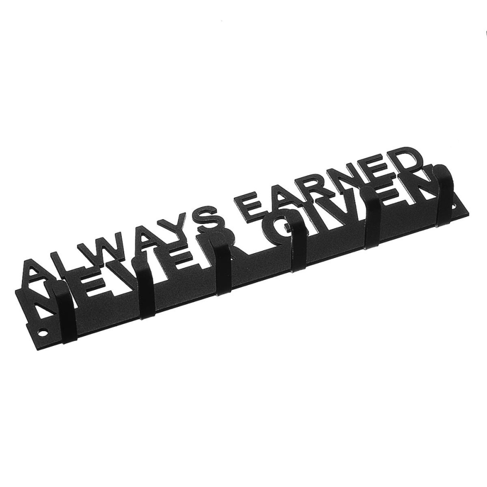 Always Earned Never Given Medal Hanger Sport Iron Metal Display Rack Holder Decorations - Image 2