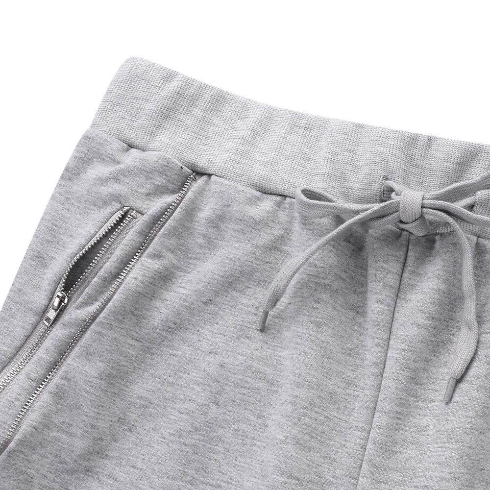 Men's Jogging Bottoms Cotton Drawstring Pants Casual Sports Trousers Slim Trousers Outdoor Fitness Hiking - Light Grey S - Image 2