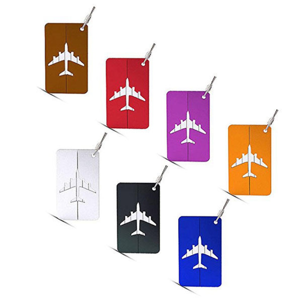 KC-LP07 Metal Travel Luggage Tags Steel Loop Suitcase Bag Labels Address Privacy Cover - Purple - Image 2