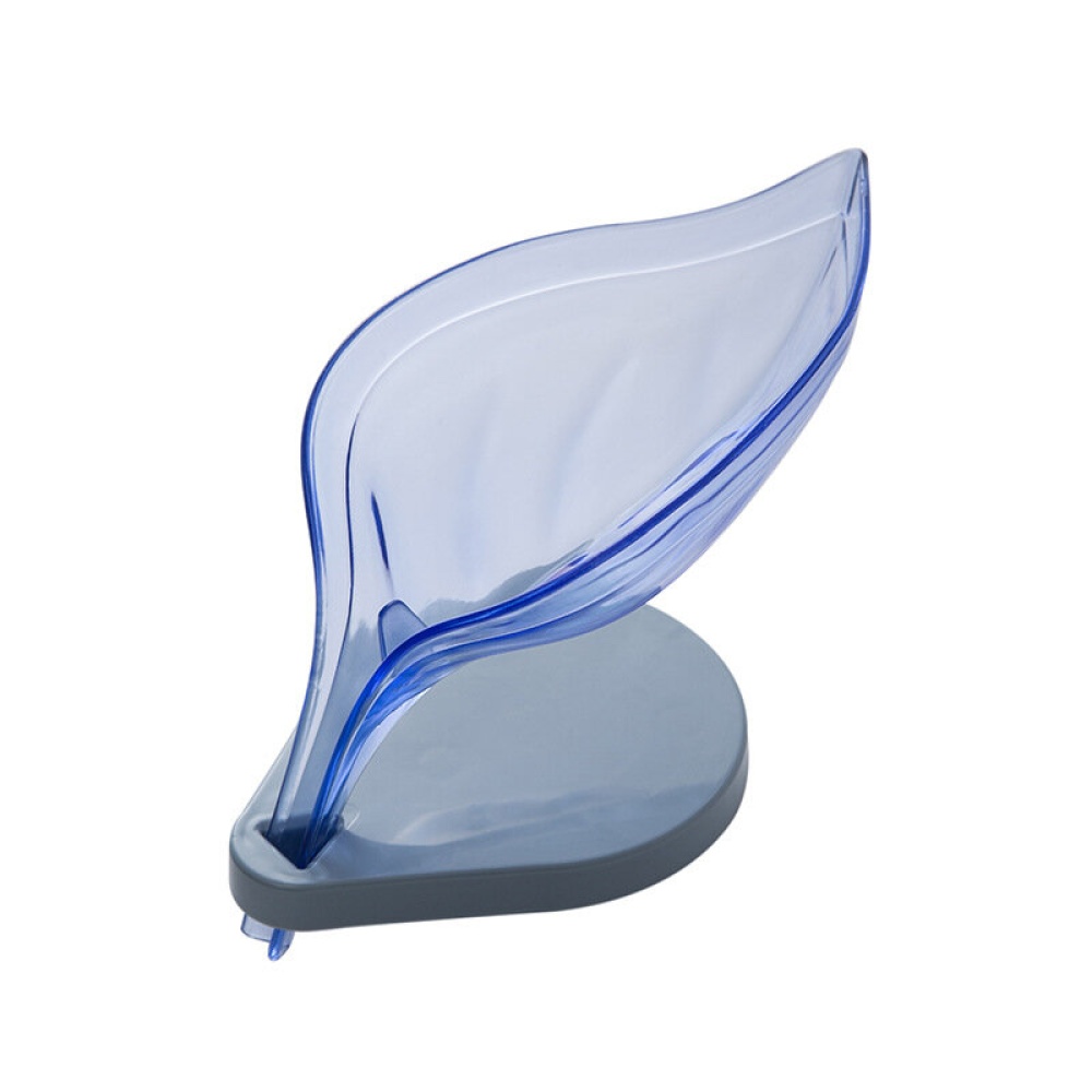Creative Leaf Soap Box Perforated Suction Cup Soap Box Holder Toilet Drain Laundry Soap Box Rack - Blue