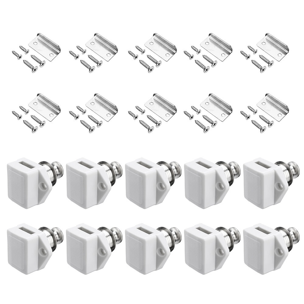 10Pcs Push Button Drawer Cupboard Door Catch Lock Caravan Rv Cabinet Latch Knobs