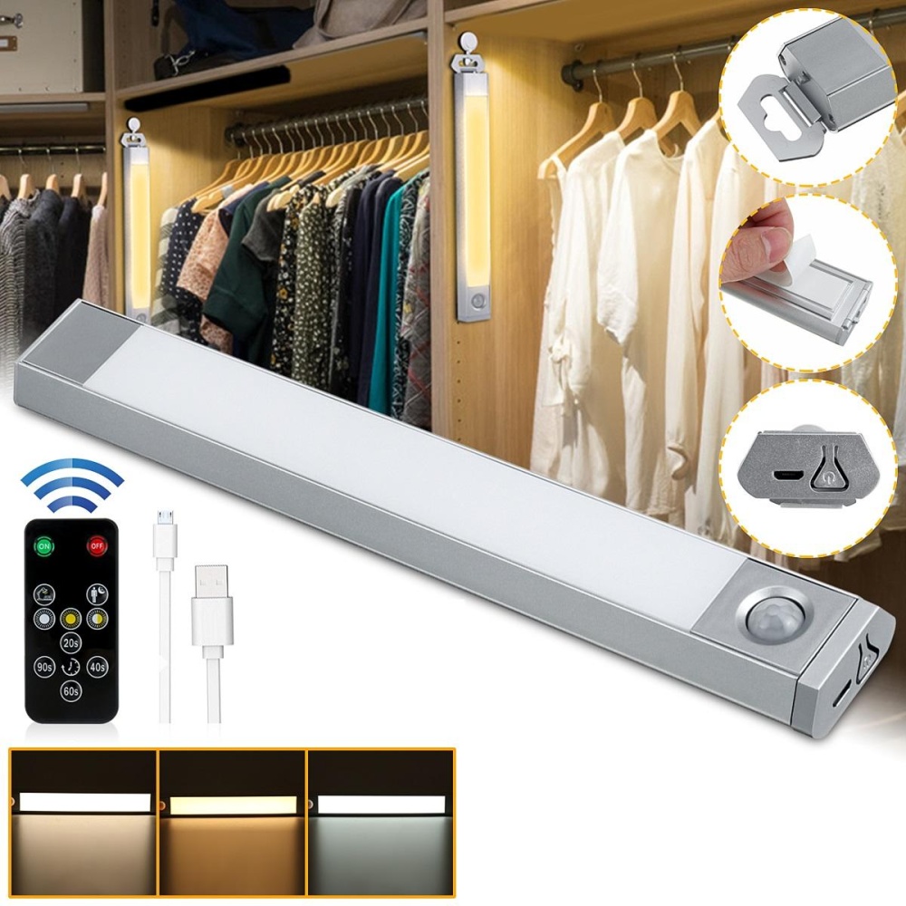 60 LED USB Rechargeable Motion Sensor Closet Light Wireless Under Cabinet Lamp - Image 2