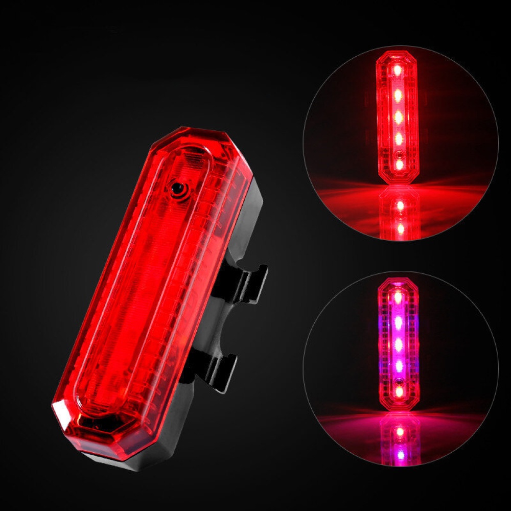 XANES TL17 Bike Bicycle USB Warning Tail Light Waterproof Cycling Scooter Motorcycle E-bike Tailligh - Red