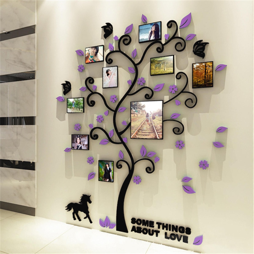 3D Photo Frame Family Tree Wall Sticker Living Room Bedroom Decor - Red - Image 2