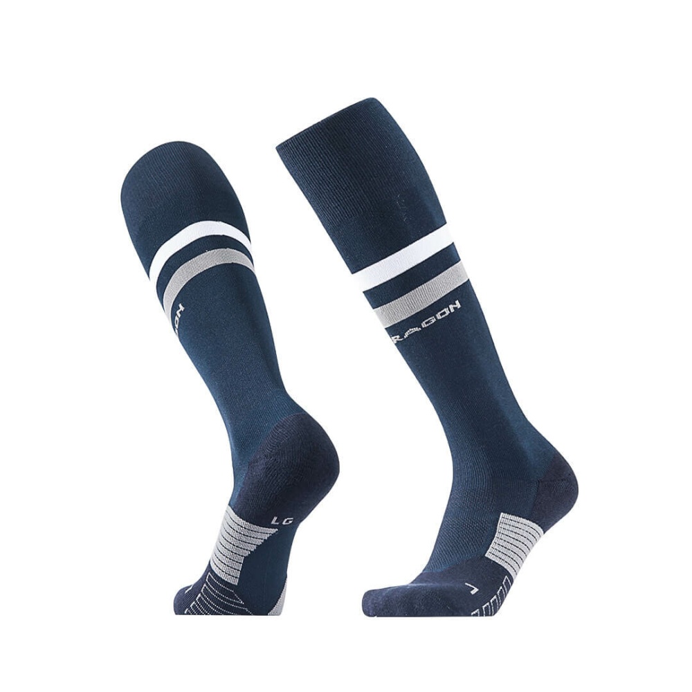 Knee High Stocking Sport Football Socks Leg Support Stretch Compression Socks - Blue