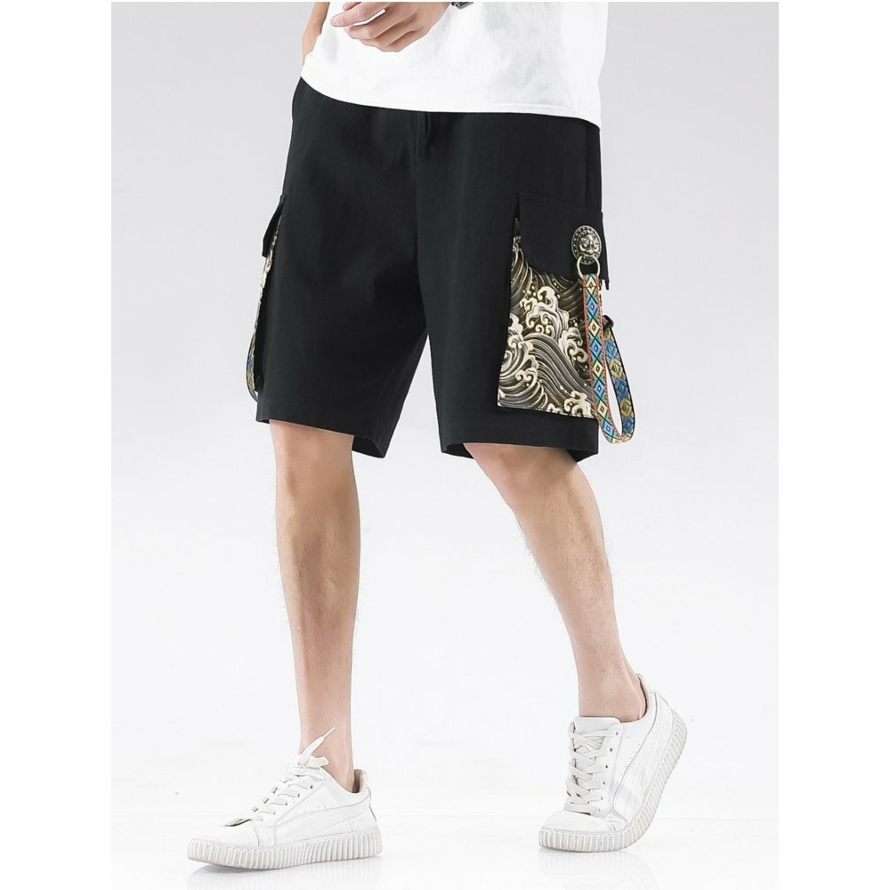 Mens Chinese Style Drawstring Shorts - 3XL Gold