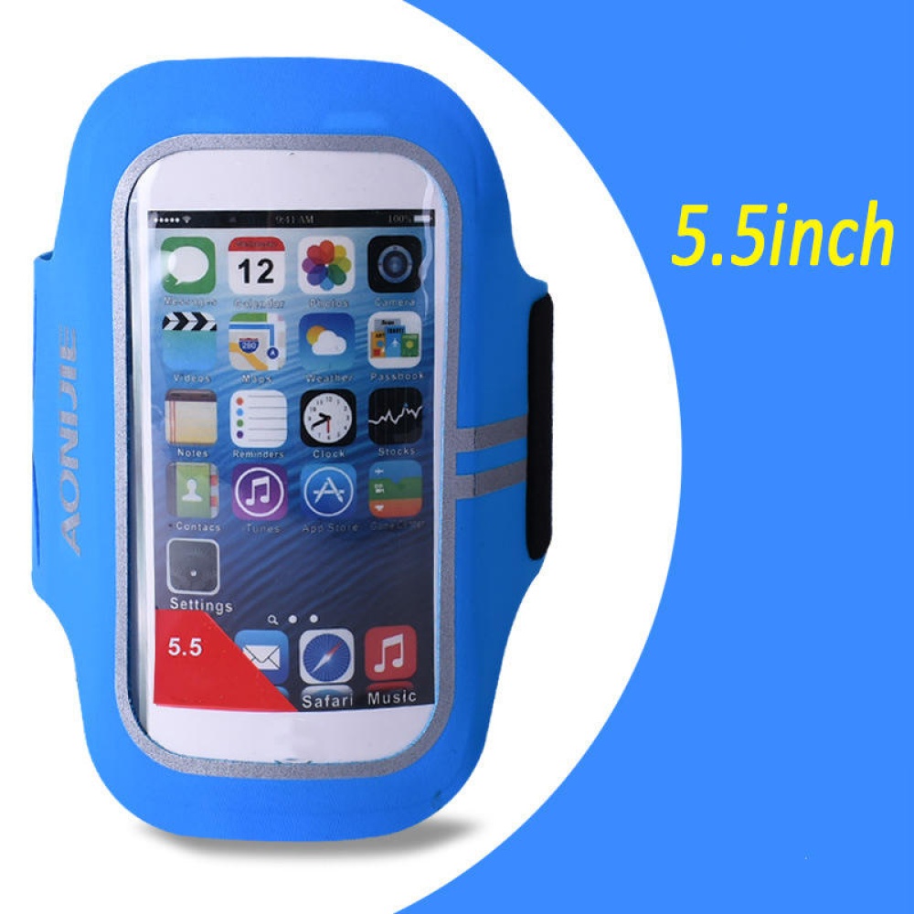 Bicycle Sports Armbands Touch Screen Waterproof For Samsung iPhone Huawei Adjustable ArmBand - S Blue - Image 2