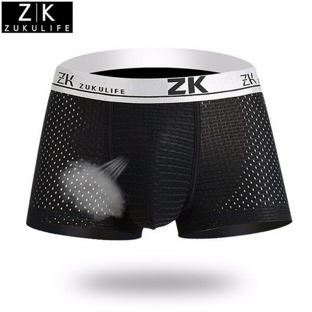 ZK Mens Honeycomb Mesh Breathable Plus Size Underwear - S Coffee - Image 2