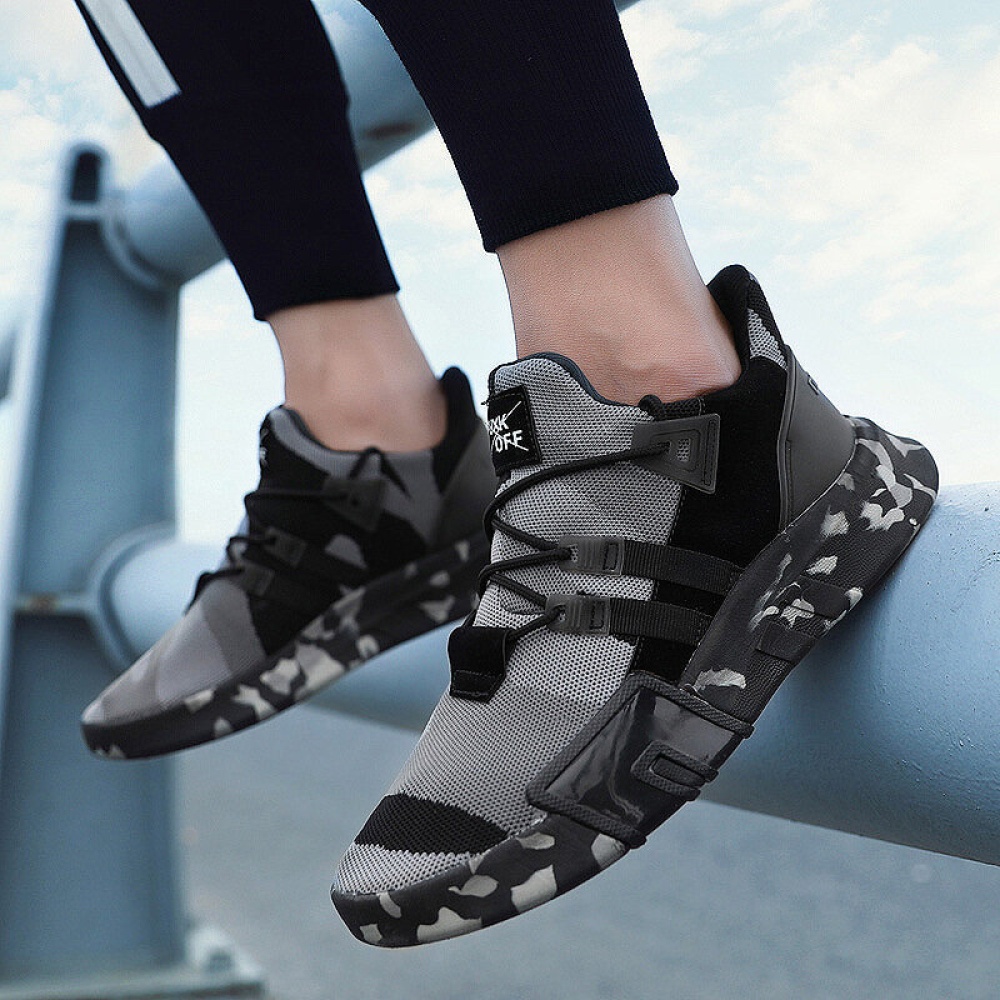 TENGOO Men Sneakers Ultralight Non-slip Sports Running Shoes Casual Fashion Shoes - 40 Yard EU White