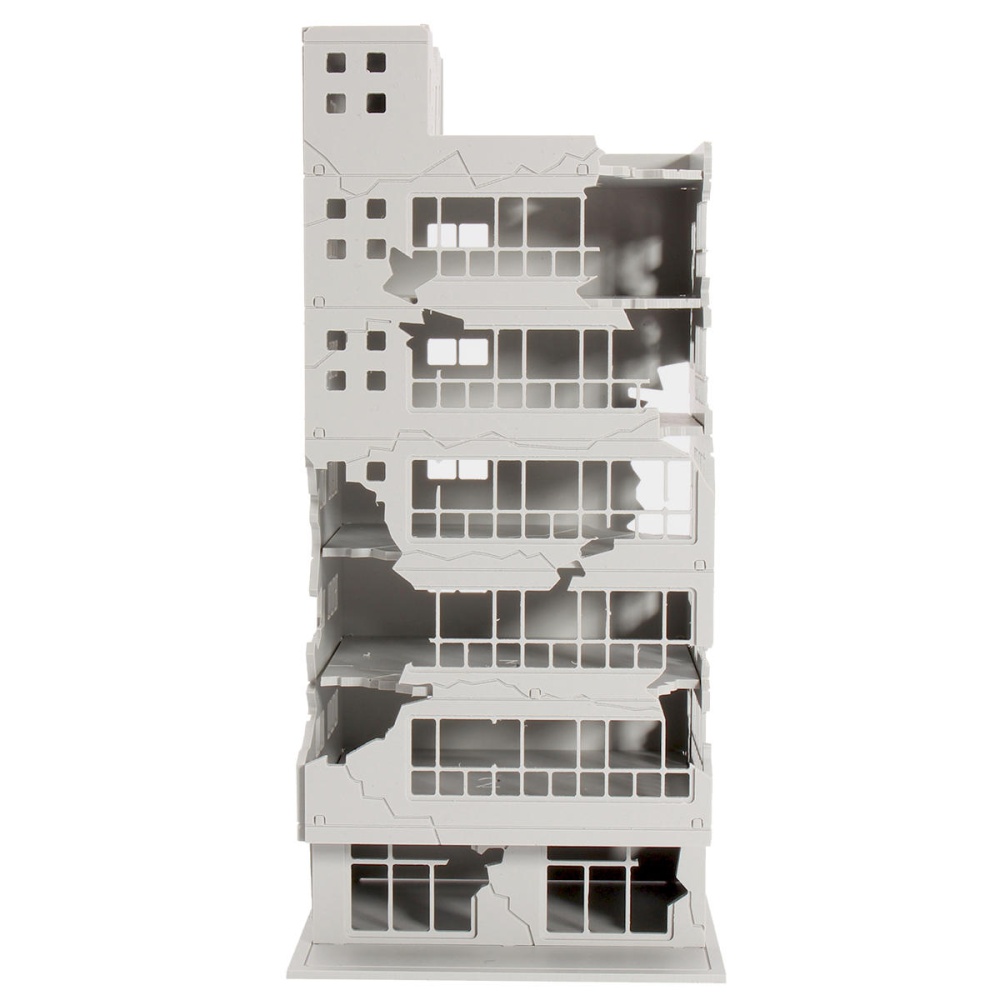 Scale 1/144 White Battle Corner Ruined Building Model Building For Home Decoration - Image 2