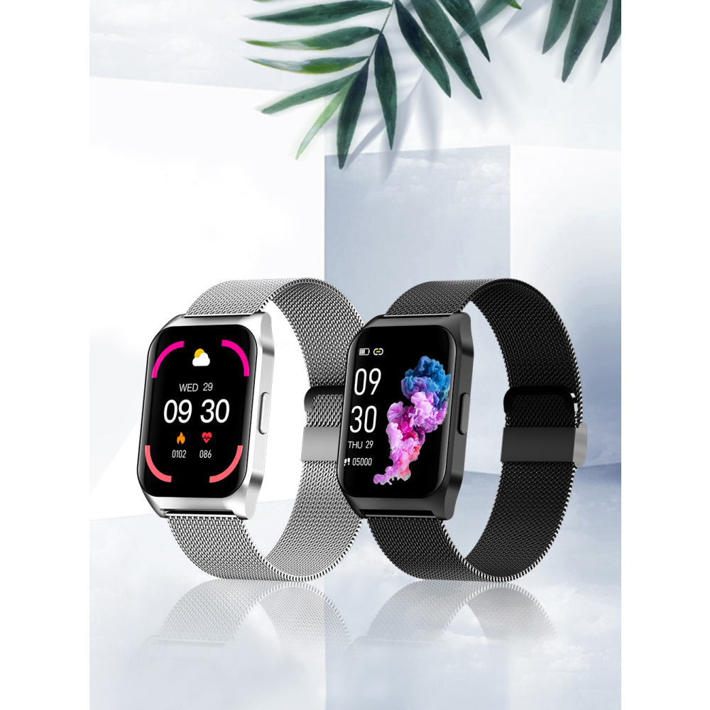 Bakeey E17 ecran tactile complet de 1,69 pouces Moniteur SpO2 de la pression arterielle de la frequence cardiaque BT Appel de modes multisports IP67 Double etanche BT Montre intelligente - 002
