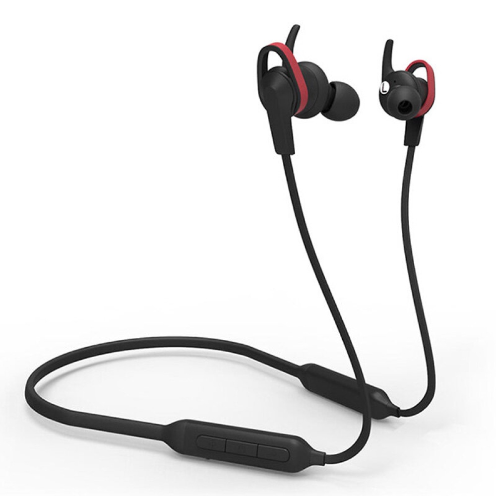 Lenovo Thinkplus Pods One bluetooth V5.0 Earphones Dual Dynamic Drivers HIFI Sound IPX5 Waterproof Neckband Sports Headset with Mic - Red - Image 2