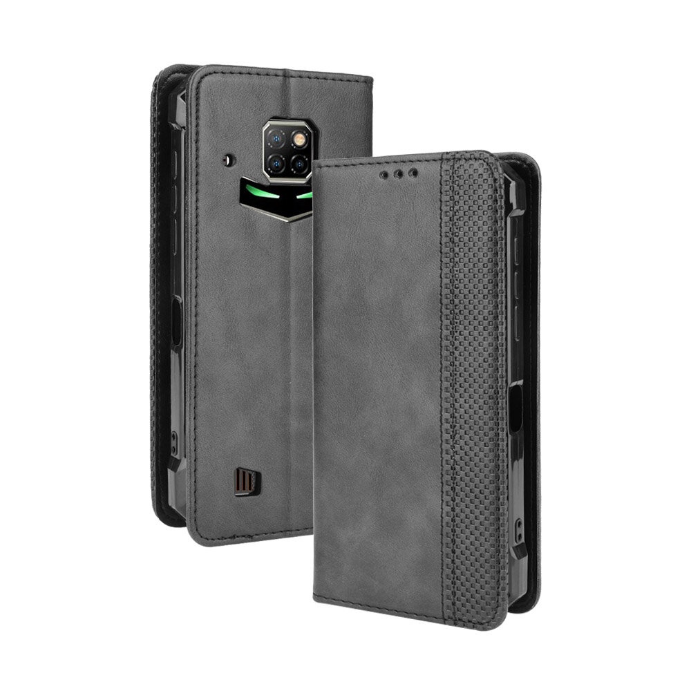 for Doogee S88 Pro Case Magnetic Flip with Multiple Card Slot Wallet Folding Stand PU Leather Shockproof Full Cover Protective Case - Black - Image 2