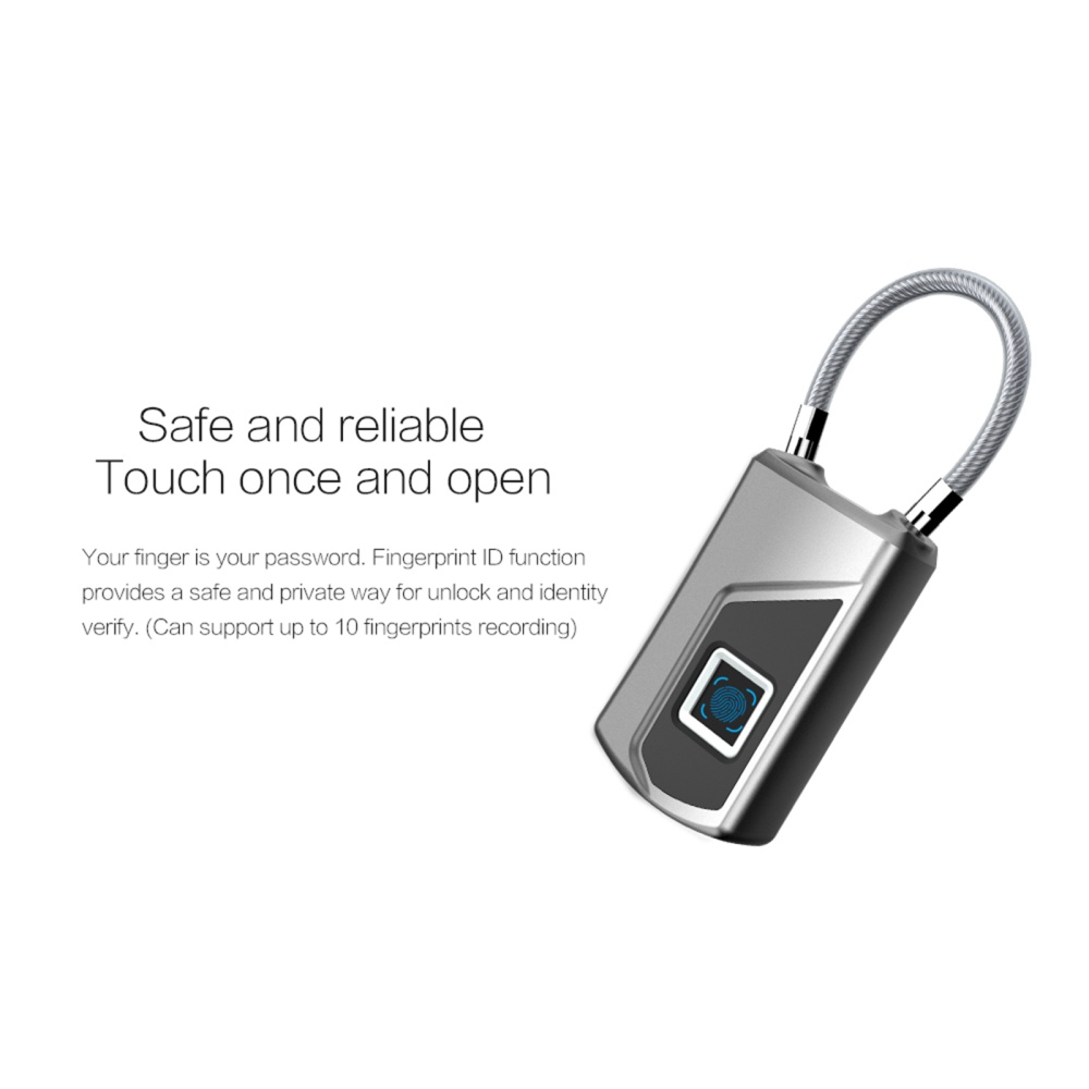 L1 Smart Biometric Fingerprint Lock Usb Rechargeable Anti-theft Security Padlock - Image 2