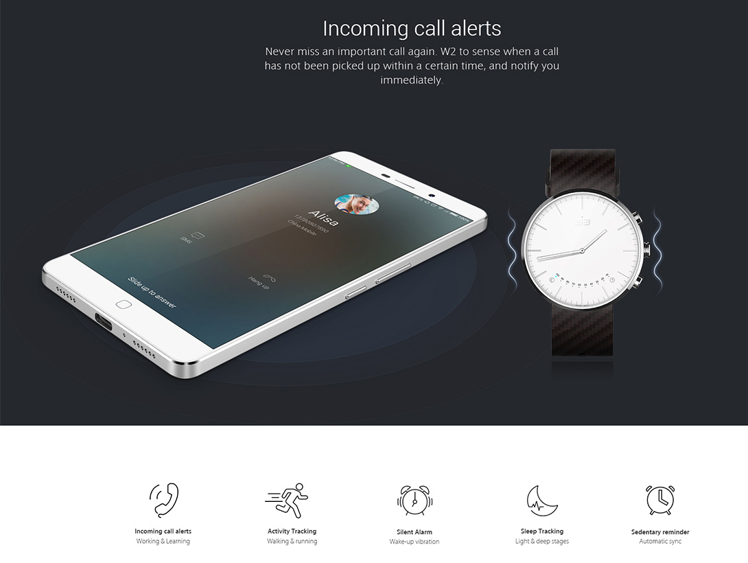 Montre intelligente Elephone W2 (Or) - Image 3