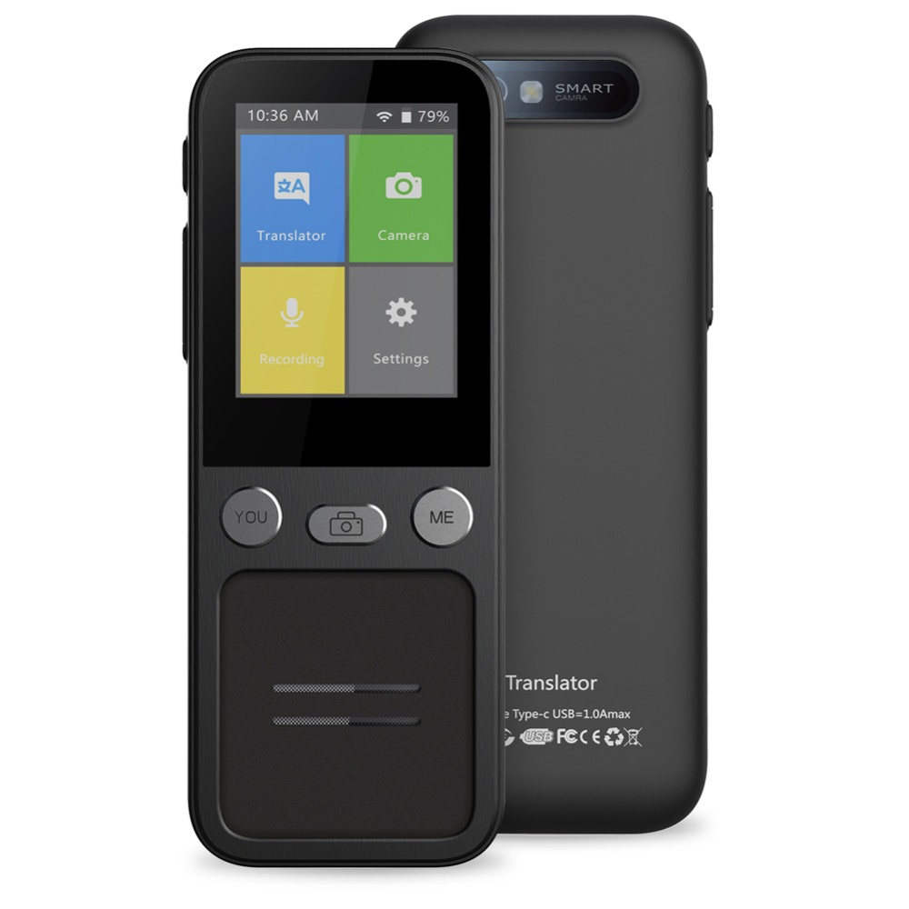 T16 Translator Intelligent Voice Camera WIFI Online 138 Languages Offline 14 Two-way Translation black