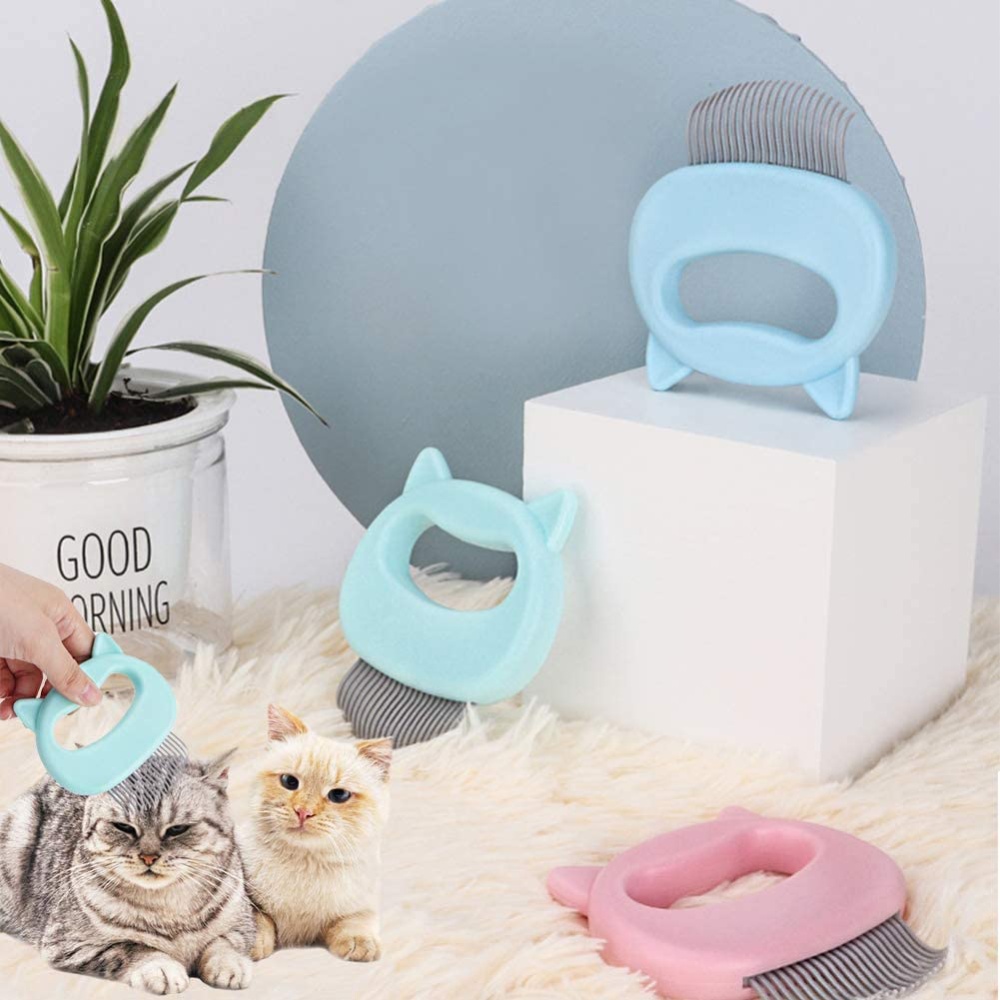 Massaging Shell Comb For Cat Dog Cleaning Brush Hair Removal Shedding Light blue - Image 3