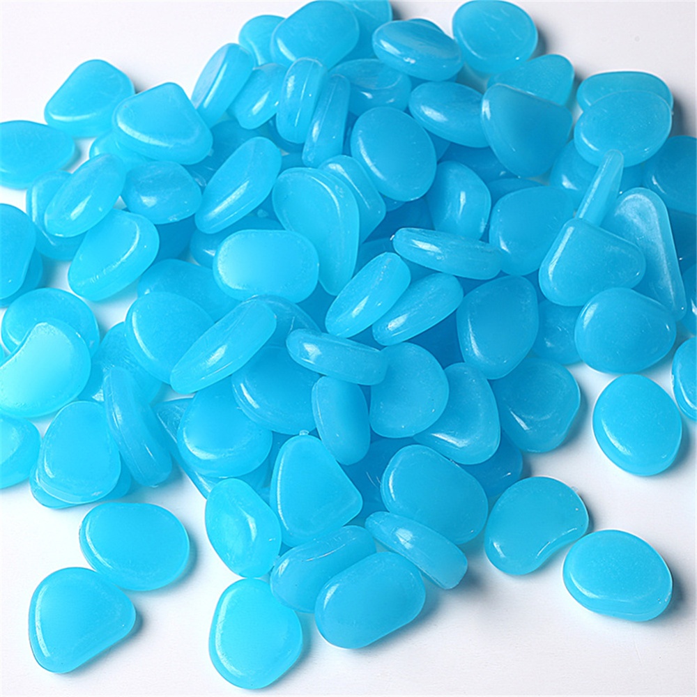 100Pcs/Pack Luminous Stone For Fish Tank Landscaping Villa Garden Decoration blue - Image 2