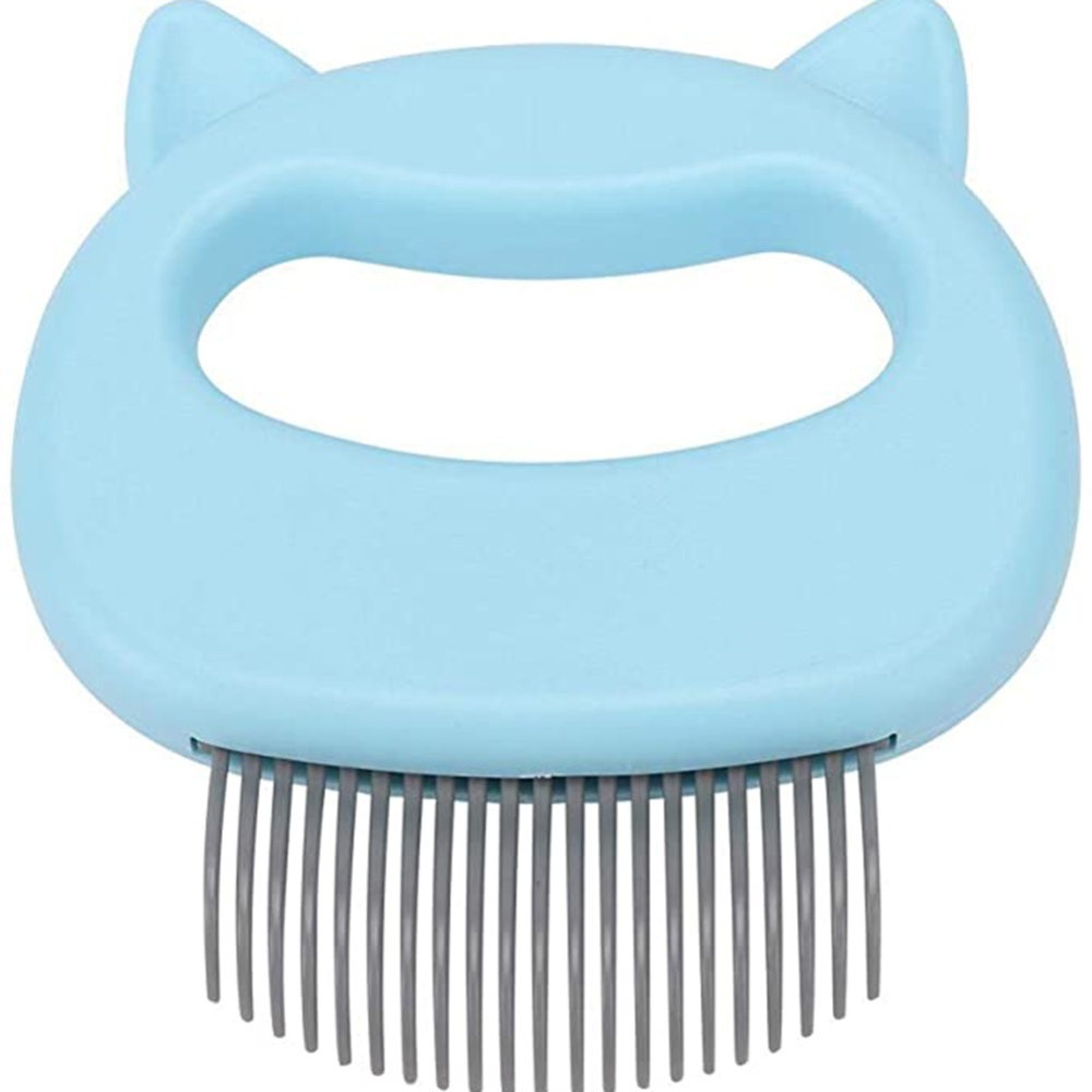 Massaging Shell Comb For Cat Dog Cleaning Brush Hair Removal Shedding Light blue - Image 2