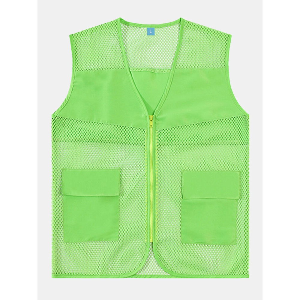 Outdooors Mesh Breathable Cool Light Weight Thin Volunteer Environmental Protection Worker Vest - 2XL Black
