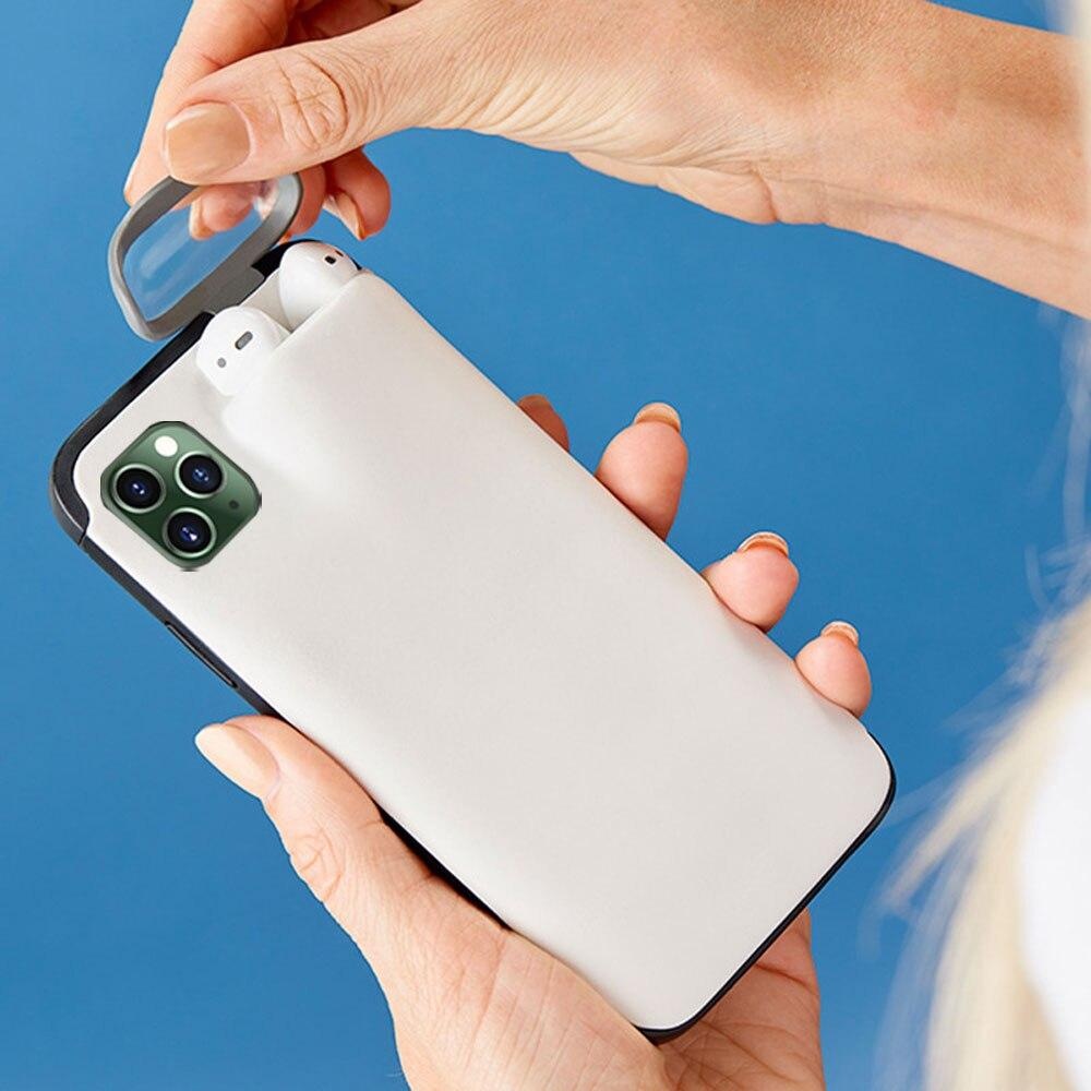 Multifunction Creative 2 in 1 Anti-scratch Shockproof Matte PC Protective Case for iPhone 11 Pro 5.8 inch & Apple Airpods 1/2 - White - Image 2