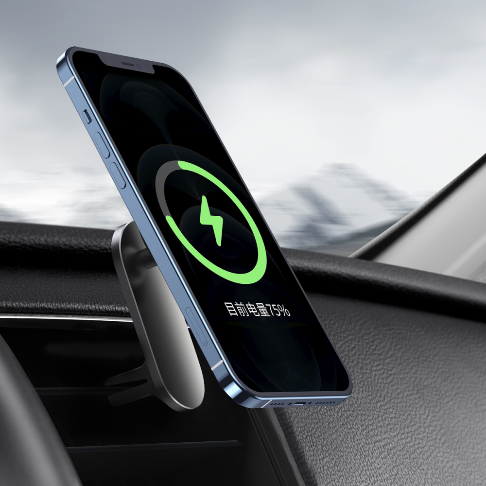 Baseus Magnetic 15W Qi Wireless Charger Automatic Clamping Air Vent Dashboard Car Phone Holder Car Mount For iPhone 12 Mini For iPhone 12 Pro Max - B - Image 2