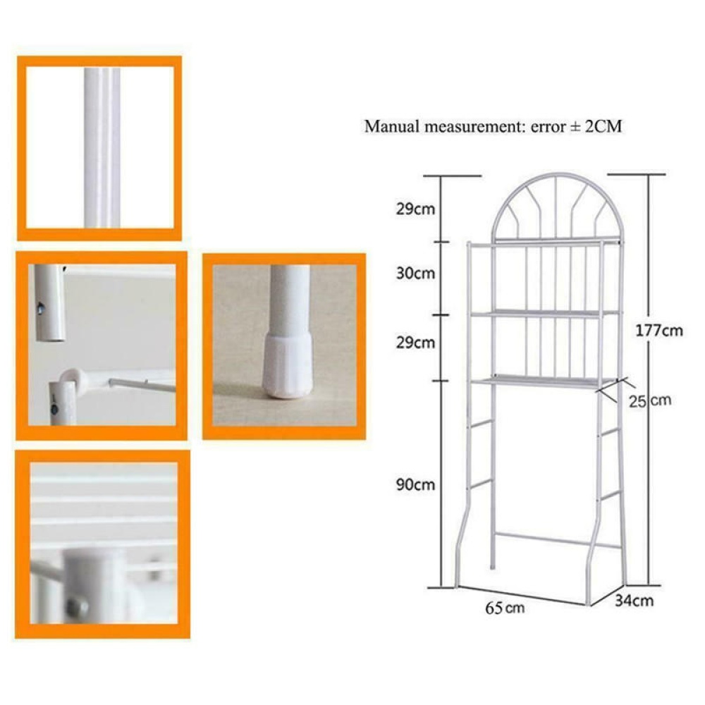 3Tier Over The Toilet Storage Shelves Unit Above Shelf Rack Bathroom Space Saver - Image 2