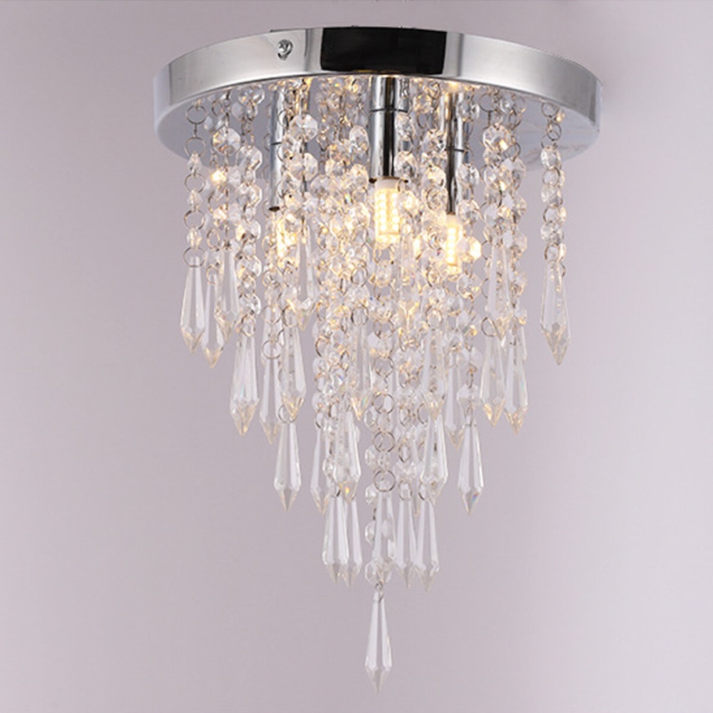 250x265MM Crystal Chandeliers Crystal Ceiling Light For Bedroom Hallway Living Room Kitchen Chrome Finish Without Bulb - Without Bulb - Image 2