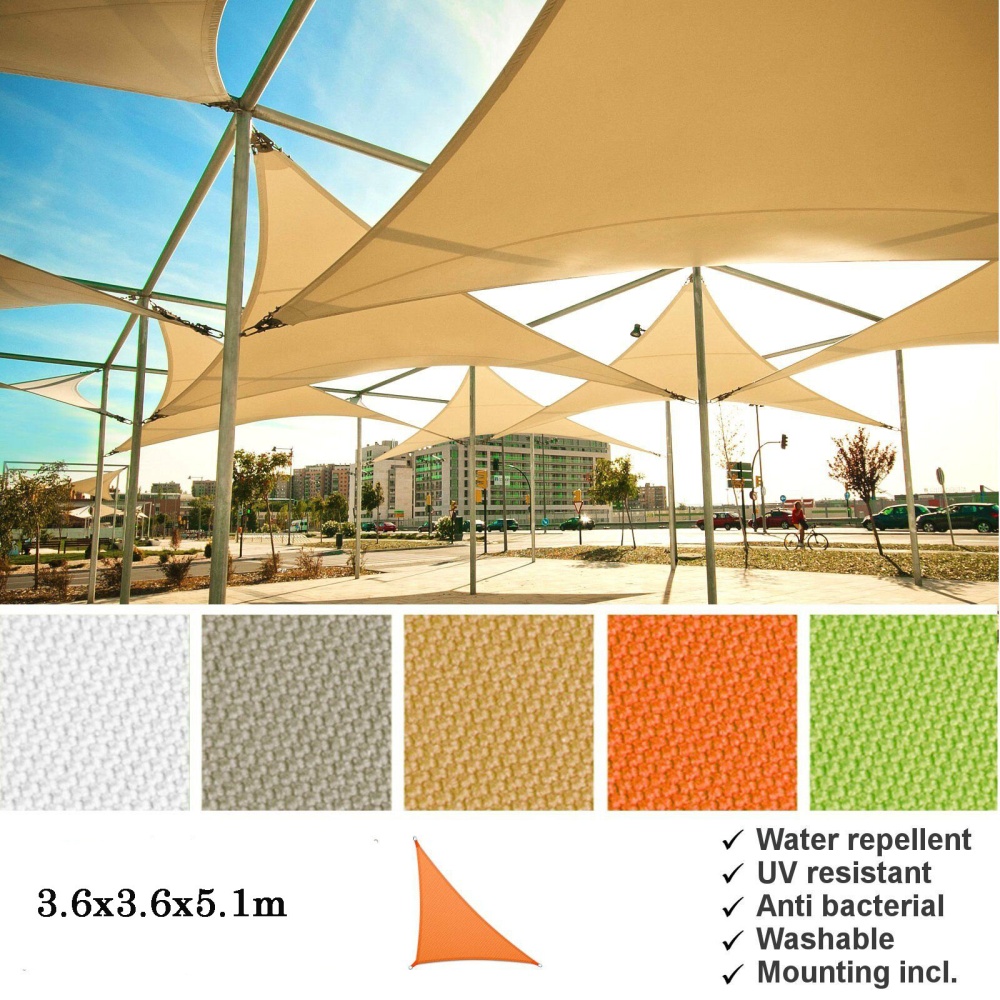 Triangle Sand Sun Shade Sail Garden Canopy Sun Awing Cover Anti-UV Waterproof Sun Sail Cloth Gazebo Canopy - Orange - Image 2