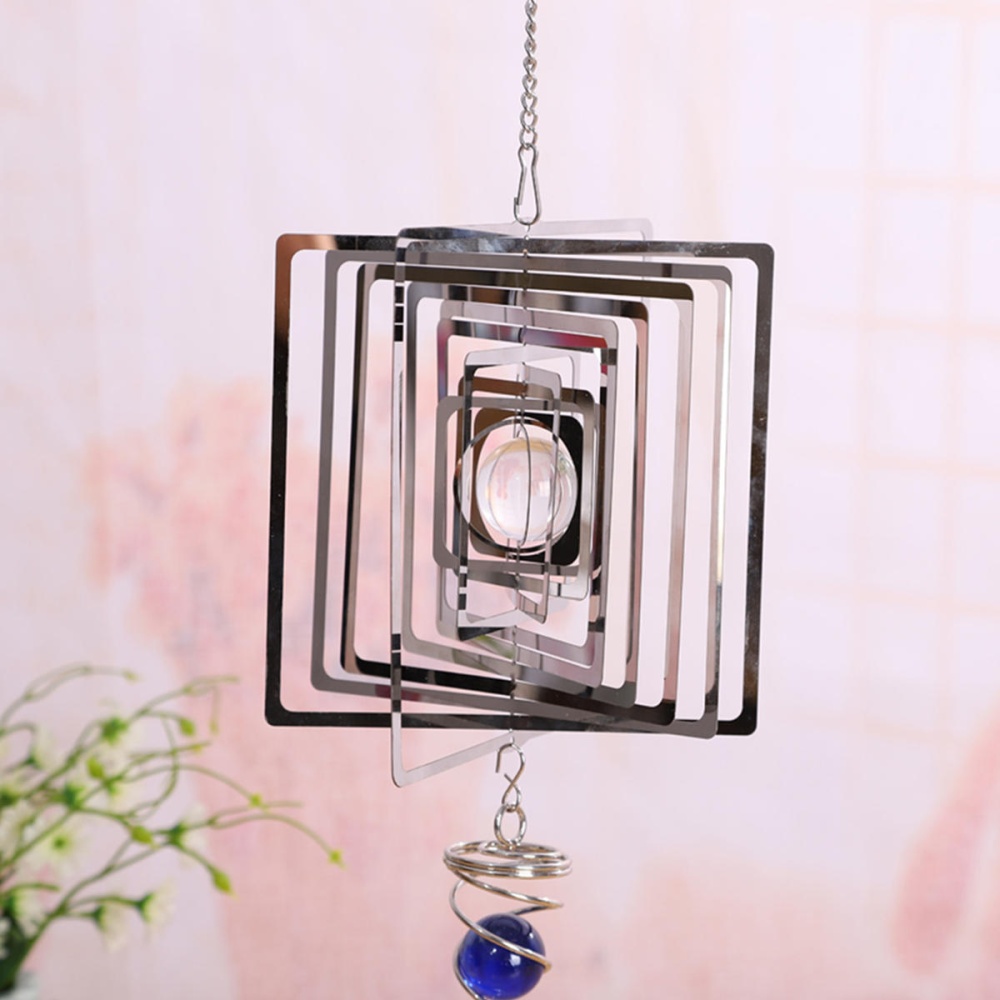 3D Metal Hanging Wind Chimes Home Garden Decor Spinner Battery Motor Gifts - 1 - Image 2