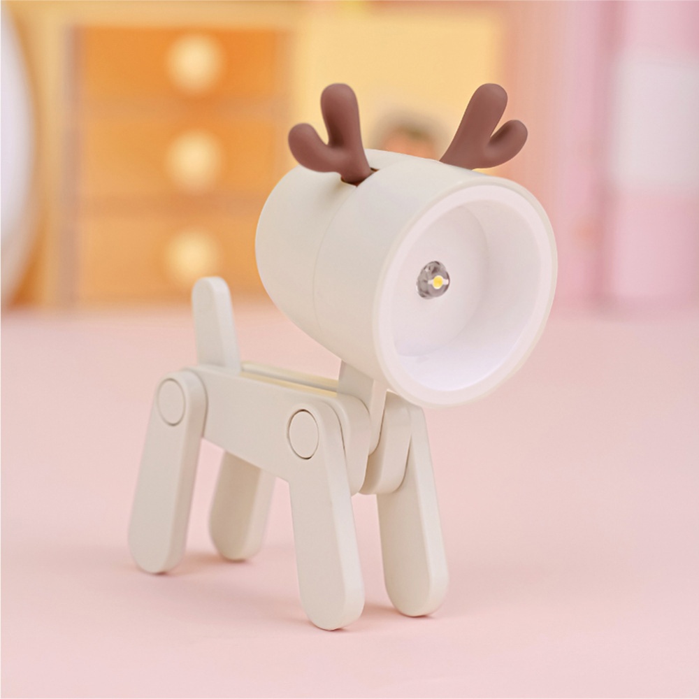 Mini Led Night Light Cartoon Table Lamp Ornaments Desktop Mobile Phone Bracket Deer Shape Orange - Image 3