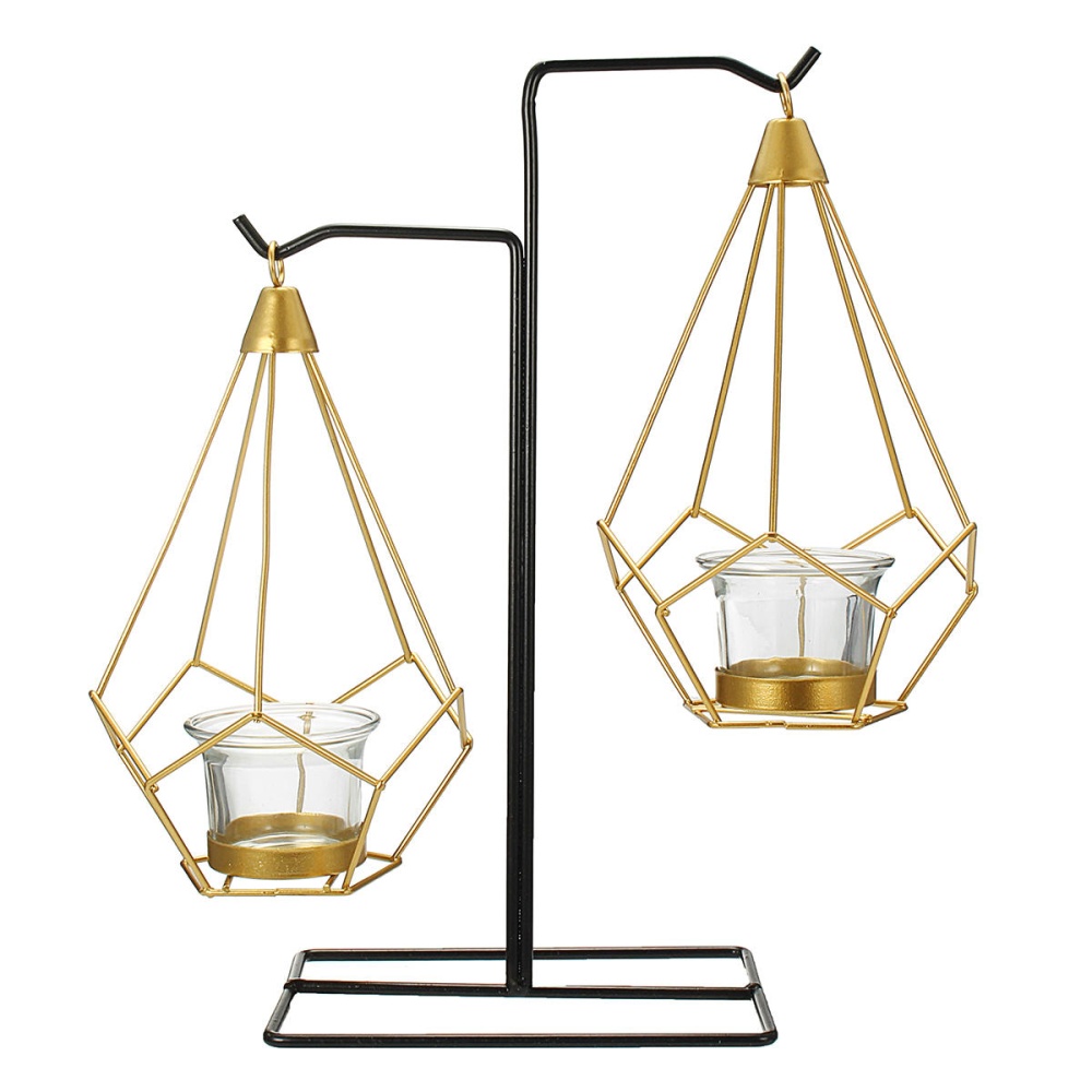 Creative Nordic Style Light Luxury Candle Holder Table Romantic Wedding Decor Crafts Storage - C