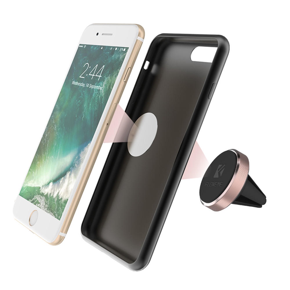 Floveme Powerful Magnetic Car Air Vent Holder Mount for iPhone Huawei Mobile Phone - Silver - Image 2