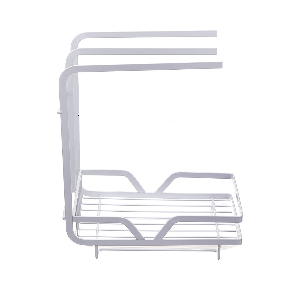 Kitchen Drain Storage Rack Sink Sponge Dish Towel Organizer Cloth Holder Shelf - White