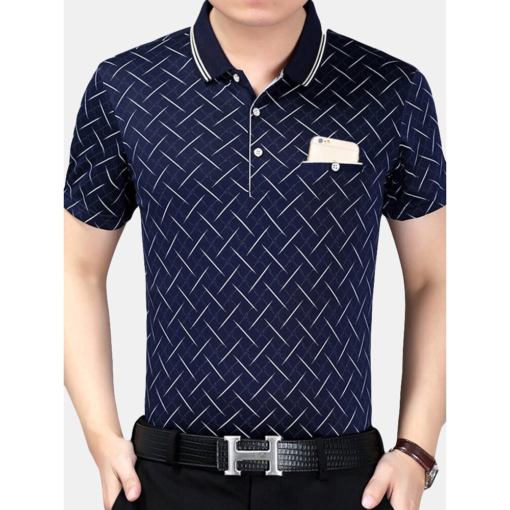 Men's Holiday Style Short-sleeved T-Shirts - S Blue