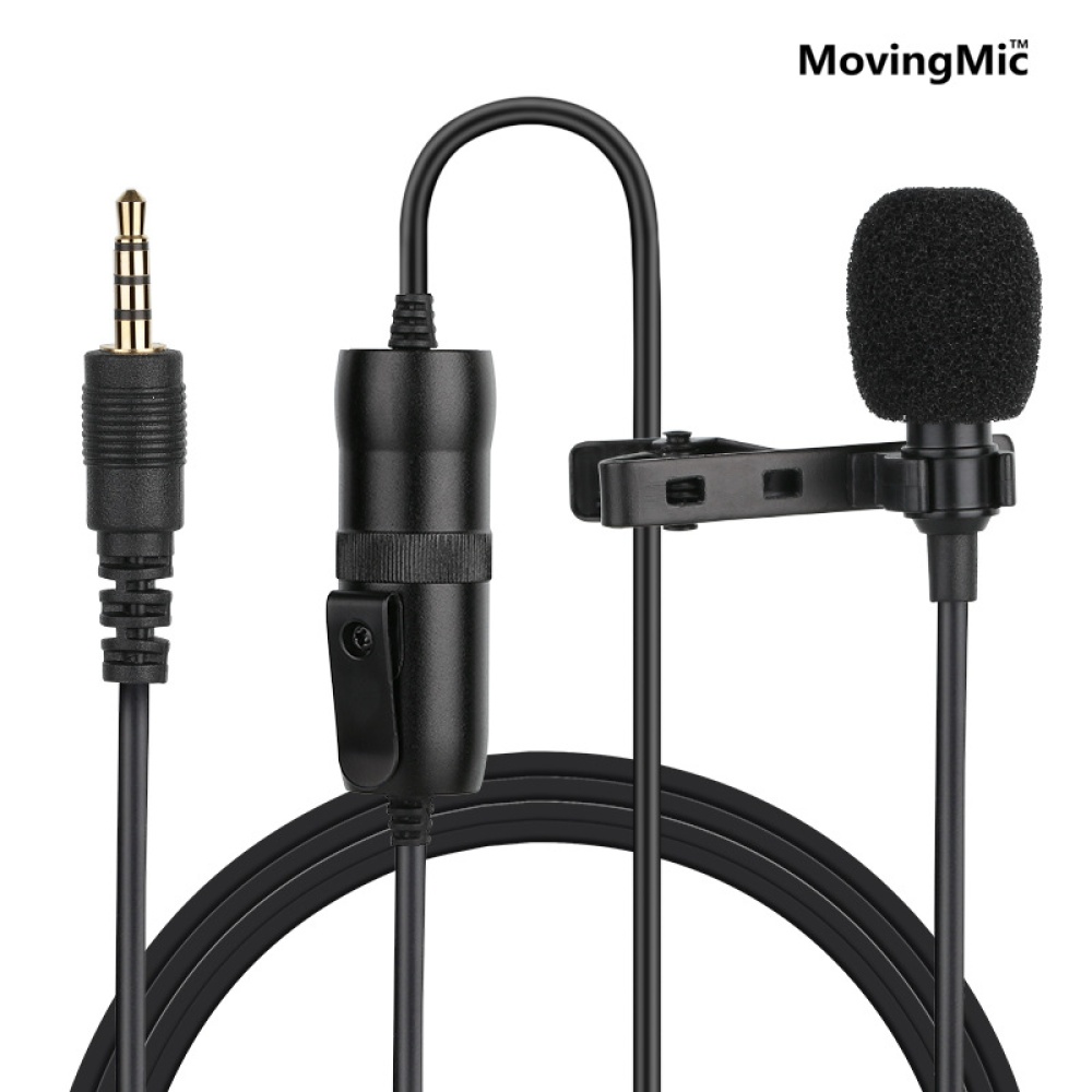 Clip-on Collar Condenser Microphone Handsfree Lapel Mic for Smartphone Canon DSLR Camera PC Laptop black - Image 3