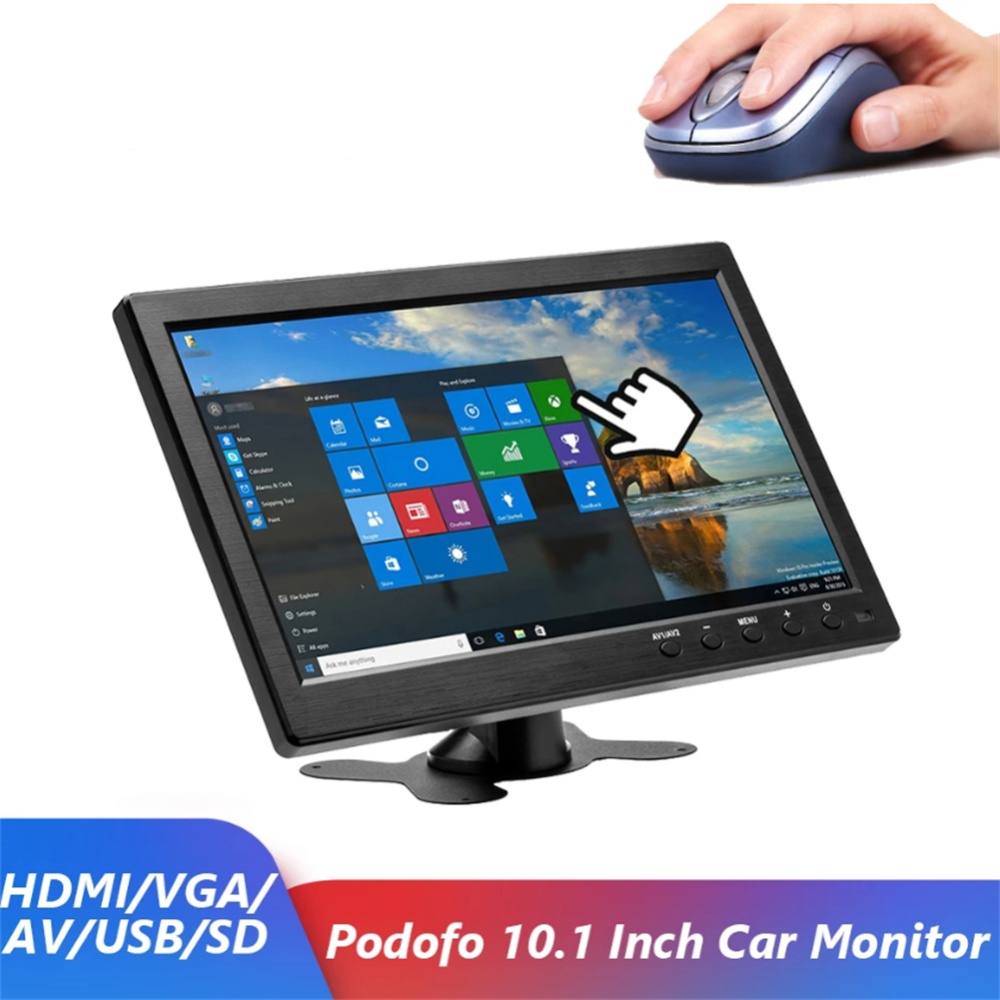 10.1"" Lcd HD Monitor Color Screen 2 Channel Video Input Security Display - Image 2