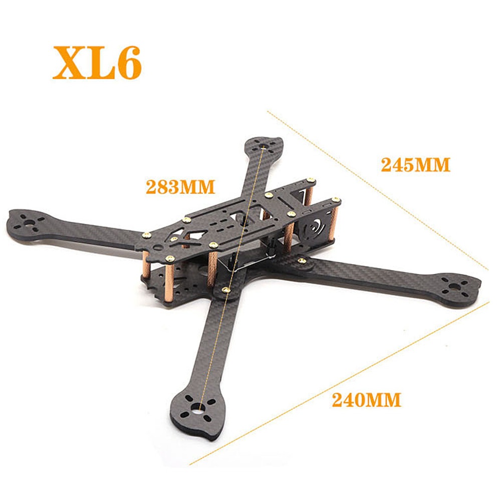 HSKRC XL5/6/7/8/9 232/283/294/360/390mm Carbon Fiber FPV Raicng Frame Kit for RC Drone 283MM KSX3698 - Image 2