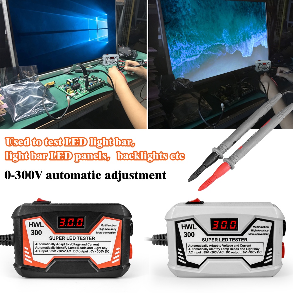 0-300v 18w Led Lamp Bead Light Strip Tester Digital Display Real-time Voltage Output Tv Backlight White US Plug - Image 2