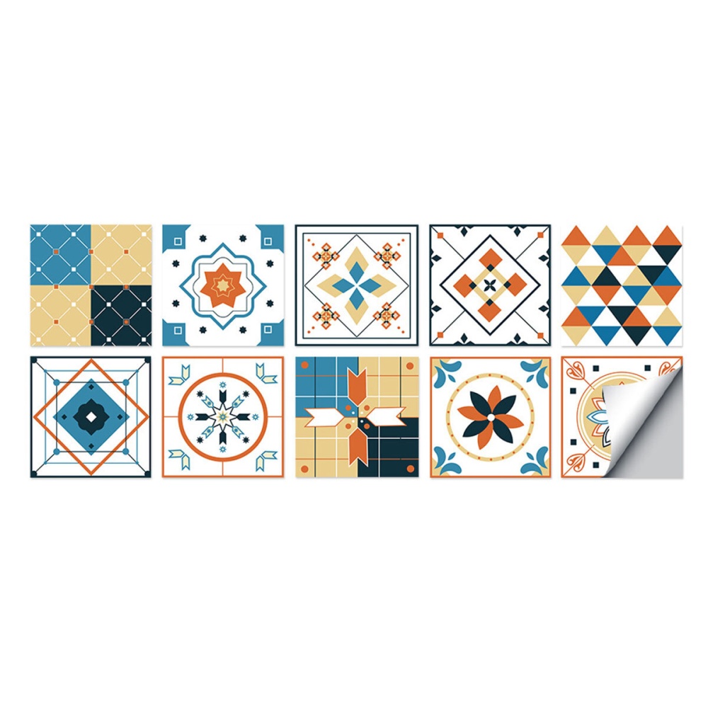 10 Pcs Morocco Tile Stickers Kitchen Bathroom Sticker Home Wall Decor Set - #1 - Image 2