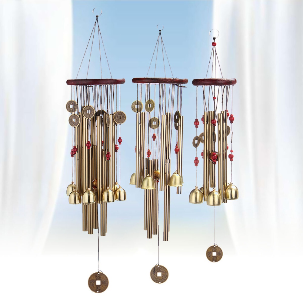 Solid Wood Bronze Metal Air Volume Multi-tube Anti-rust Copper Alloy Wind Chime - #2 - Image 2