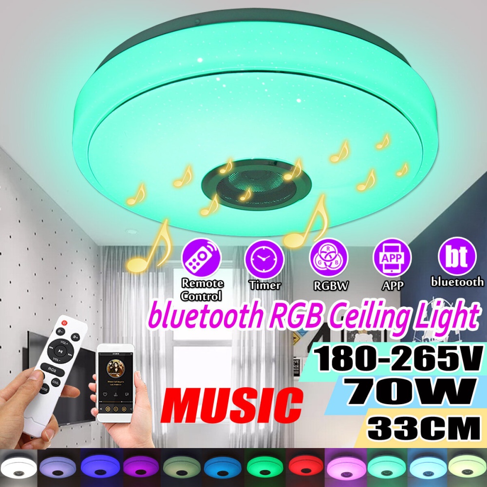 33CM 70W bluetooth Smart LED Ceiling Light Music Speaker Remote Control APP Control RGBW Color Lamp AC180-265V - Image 2