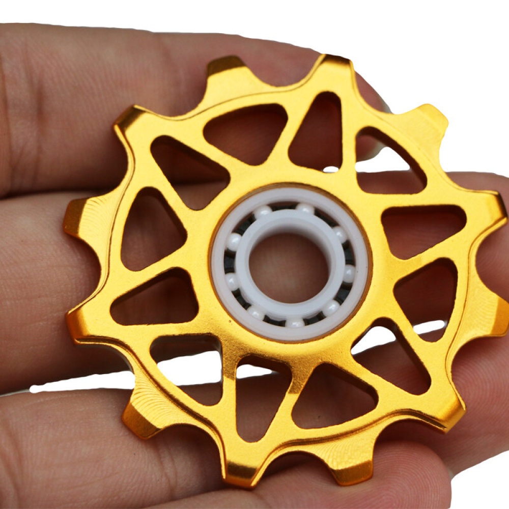 Qikour Bicycle Bike Rear Derailleur Ceramic Guide Pulley 12T Positive and Negative Tooth Guide Wheel Cycling Bike Ceramics Bearing Guide Pulley - Bla